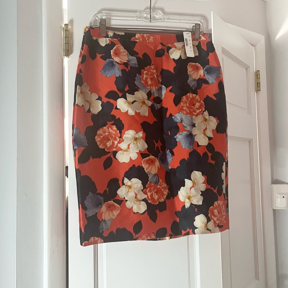 🧡 J. Crew Collection Silk & Wool Floral Pencil Skirt
